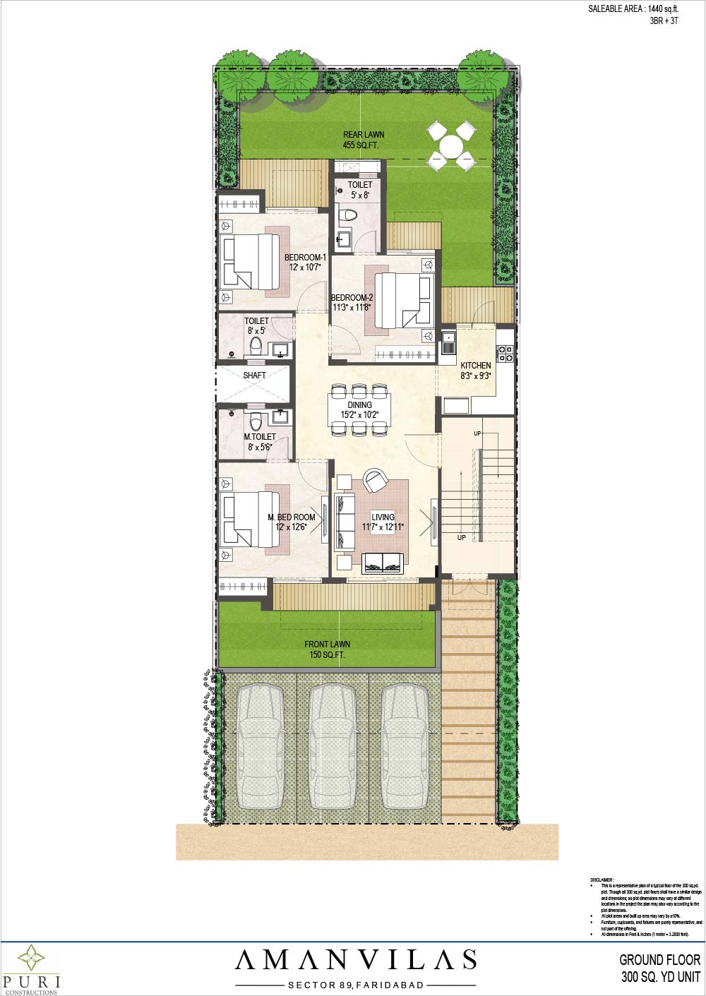 Floor Plan of 300 sq.yd. Puri AmanVilas Faridabad
