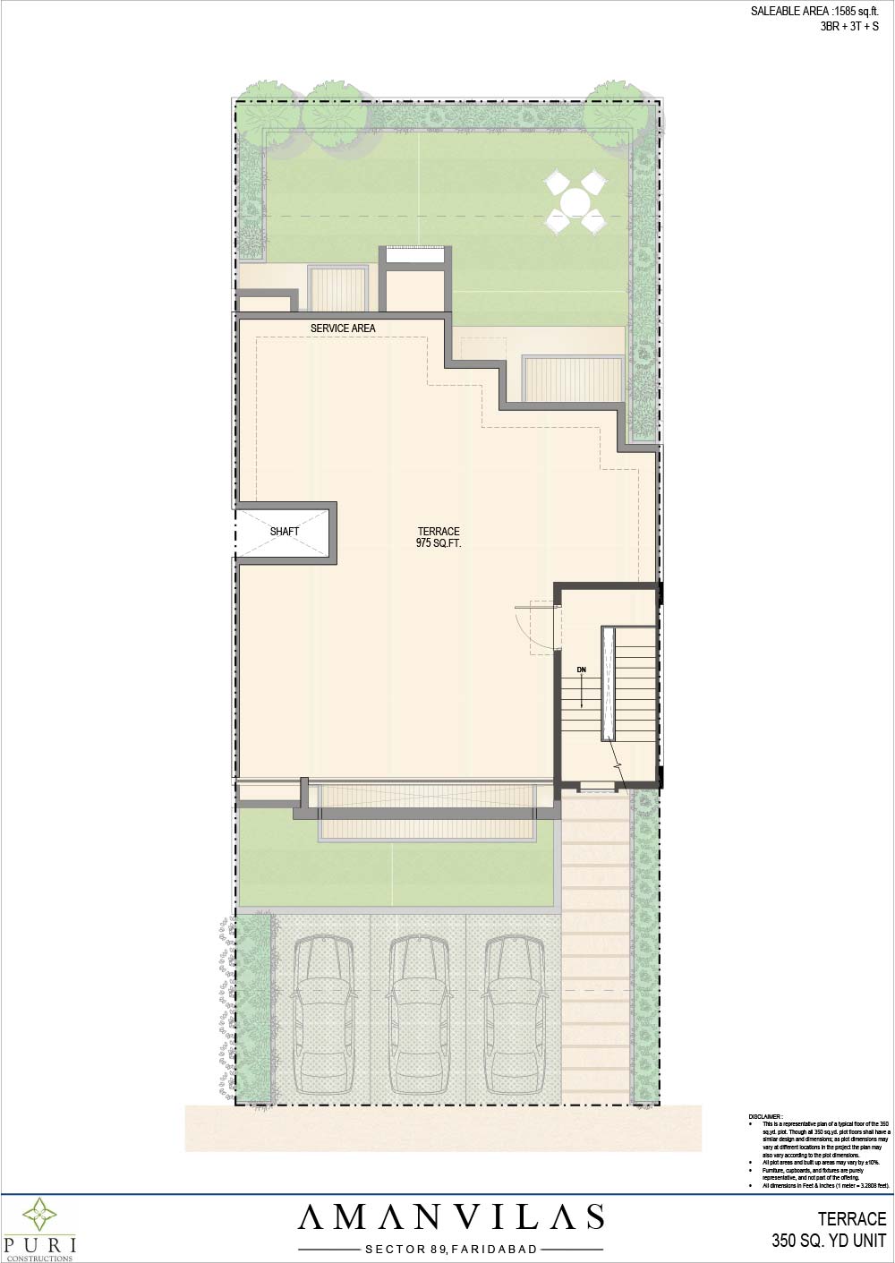 Floor Plan of 350 sq.yd. Puri AmanVilas Faridabad