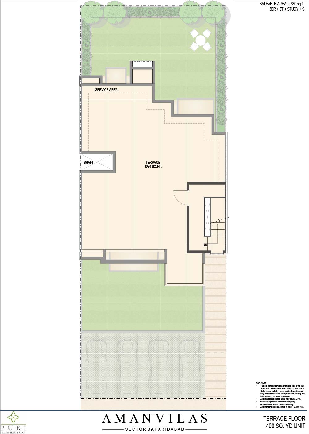 Floor Plan of 400 sq.yd. Puri AmanVilas Faridabad