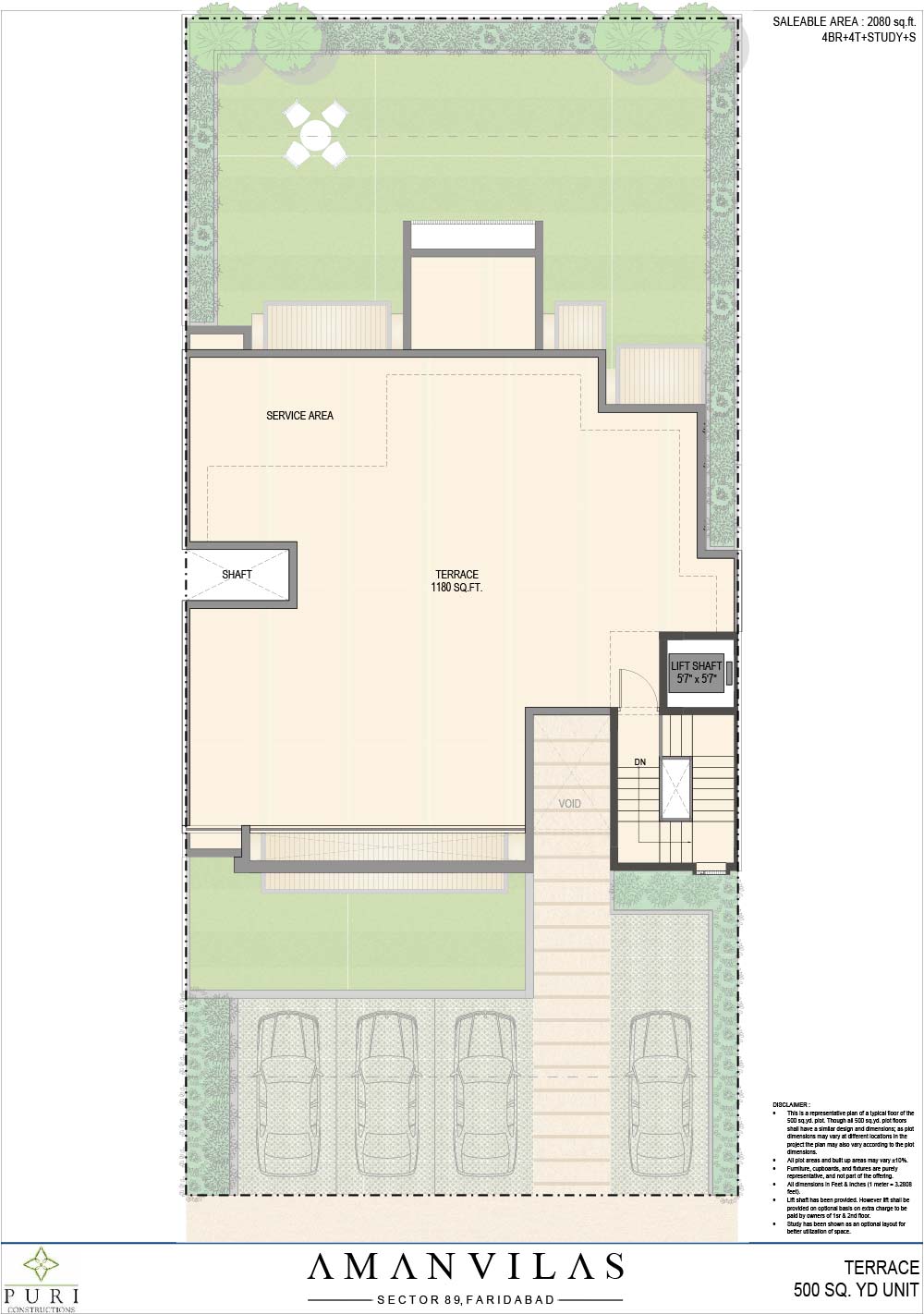 Floor Plan of 500 sq.yd. Puri AmanVilas Faridabad